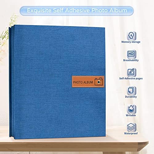 Popotop Large Photo Album Self Adhesive 4x6 5x7 8x10 Scrapbook Album DIY Picture Book,Gifts for Mom,Family Baby and Wedding,with Metal Pen and Plastic Board - Image 2