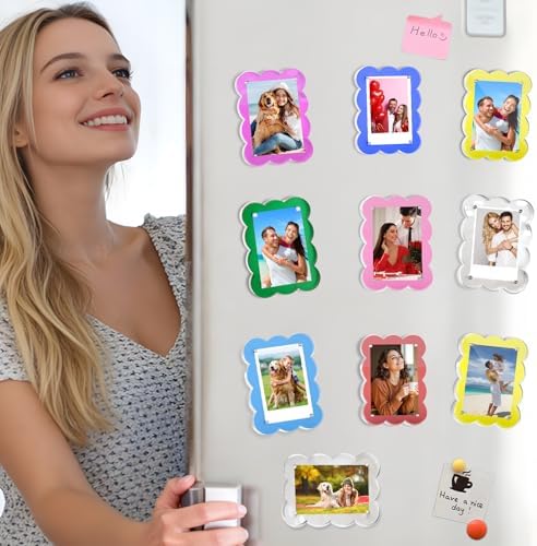 10Pack 2.36 x 3.54Colorful Acrylic Magnetic Frame fridge Scalloped - Image 2