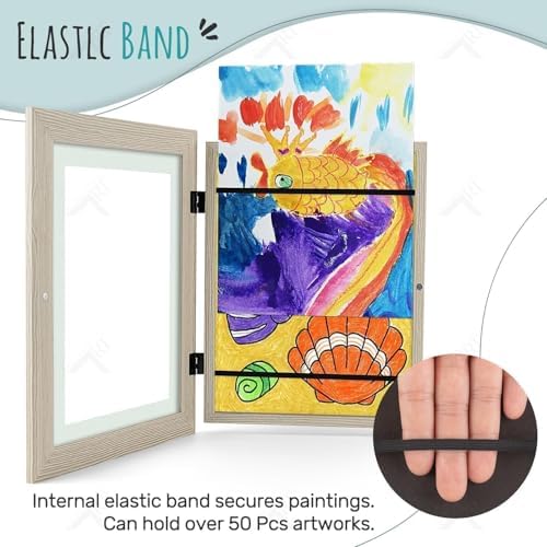 2 Pack 9x12 Front-Opening Kids Artwork Frames Changeable (Grey) - Image 5