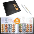 2x6 Strip Album, Black Cover White Pages, 2 Gel Pens, 20pk by PhotoBoothNook
