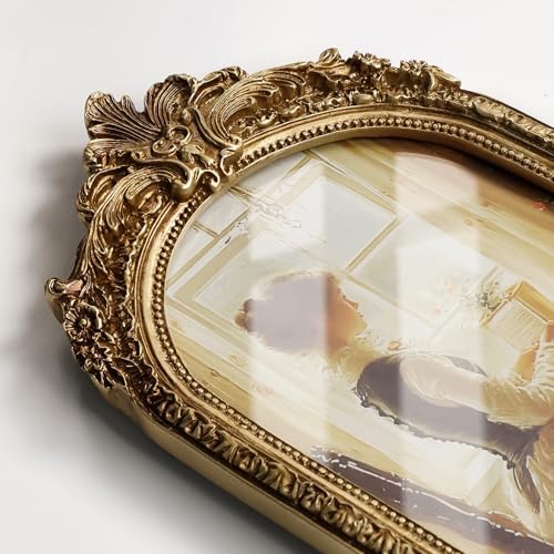 Cuspin 8x10 Vintage Arched Picture Frame Ornate Gold Resin Photo Frame - Image 4
