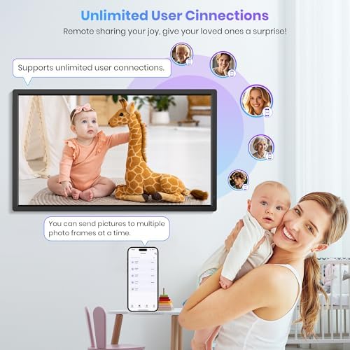 64GB 32" Large Digital Picture Frame, Uhale WiFi Electronic Photo Frames with 1920 x 1080 FHD IPS Screen, Support Auto-Rotate Wall Mounted SD&USB Card, Share Photos/Videos from Phone Instantly - Image 6