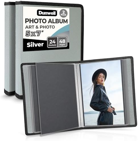Dunwell 5x7 Photo Album & Art Portfolio Binder, 24 Sleeves, 2-Pack by Dunwell