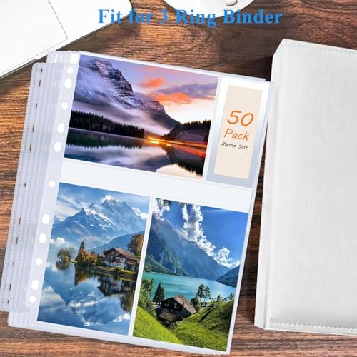 100 Pack Photo Sleeves Holds 600 4"x6" Photos, Clear Photo Page Protector for 3 Ring Binder, Double-Sided Photo Album Refill Pages Photo Pockets Photo Sleeves (4" X 6") - Image 3