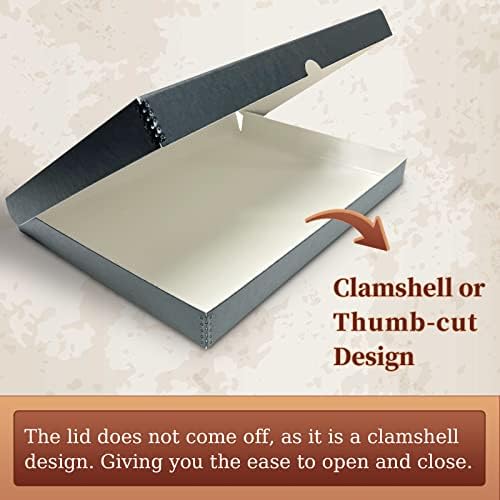 Golden State Art, Clamshell Archival Folio Storage Box 16x20, Gray - Image 4