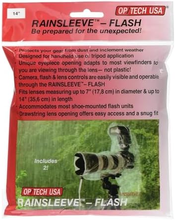 OP/TECH USA Rainsleeve Camera Cover - Clear Rain & Dust Sleeve for Shooting Photos & Video, with Viewfinder Access - Camera Rain Cover, Flash, 2 Pack - Image 6