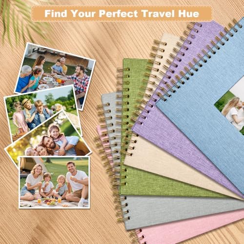 Scrapbook Photo Album Linen Cover, 10 x 10 Inch Hardcover Kraft White Pages Memory Book, for Travel Wedding Guest Book Christmas Baby Shower (20 Sheets/ 40 Pages,Light Blue) - Image 7