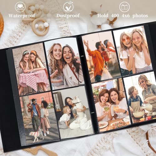Artmag Fabric Photo Album 4x6 400 Large Capacity for Family Wedding Anniversary Linen Album Holds 400 Vertical Photos (400 Pockets, Teal) - Image 3