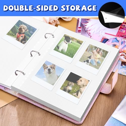 VOKOY 25 Sheets/50 Pages Photo Album Pages for 3 Ring Binder, Self Adhesive Scrapbooking Album Refill Pages Replacement Photo Album Sheets for 2x3 4x6 5x7 8x10 Photo or Cards, 11 x 9 Inch - Image 5