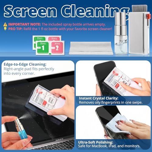 Upgraded Keyboard Cleaning Kit, 32PCS Electronics Cleaner Tool with Dust Cleaning Putty, Microfiber Cloth, Wipes-Cleaning Set for iPhone, AirPods, iPad, Laptop, PC Screen, Monitor, Camera - Image 4