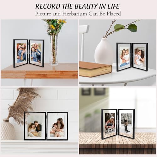 Golden State Art 6x8 Hinged Metal Picture Frame, Matte Black, Tabletop - Image 4