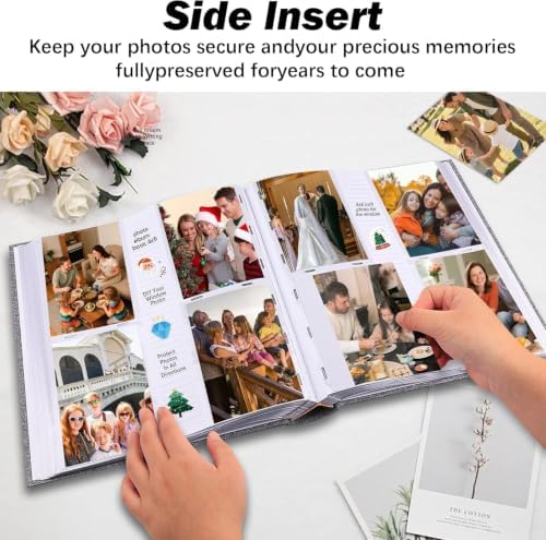 600 Pocket 4x6 Photo Album with Writing Space, Linen Cover, Grey - Image 5