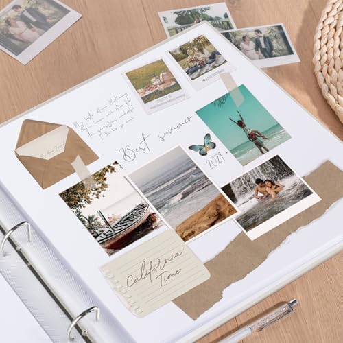 1DOT2 12x12 Inch 3 Ring DIY Scrapbook Photo Album, Beige - Image 7