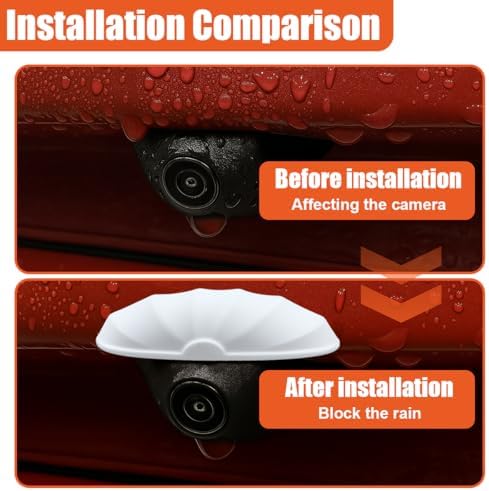 YoRise Car Rear View Camera Protection, Silicone Anti-Rain Waterproof Reversing Camera Cover for Clear Image, Automotive Backup Cameras Modification Accessories for Car, Truck (White) - Image 4