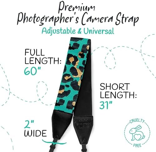 Art Tribute Camera Strap - Shoulder, Crossbody & Neck Camera Strap for Photographers, Fits All Cameras, Canon Nikon Sony Fujifilm, Padded Strap W/Quick Release, Embroidered Cotton & Leather Ends - Image 5