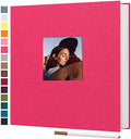 potricher Large Self Adhesive Photo Album 40 Pages, Linen cover, Rose Red by potricher