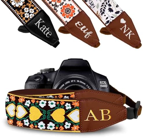 Art Tribute Camera Strap Personalized With Name - Shoulder, Crossbody & Neck Camera Strap for Photographers, Fits All Cameras, Canon Nikon Sony Fujifilm, Padded Strap W/Quick Release & Leather Ends by ArtTribute