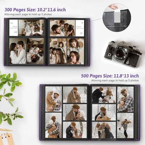 Popotop 4x6 Photo Album Holds 500 Pictures, Vegan Leather Hardcover - Image 5