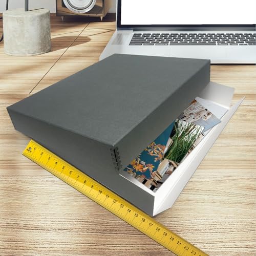 Golden State Art, Drop Front Archival Storage Box, Gray, 16.75x20.75x3 Inch - Image 4