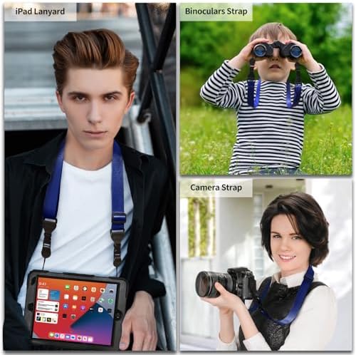 FIEIL 5 Pack Nylon iPad Strap, Adjustable Camera Neck Strap, Comfortable Shoulder Strap for iPad, Cellphone Tablet, Camera, Laptop, Binocular, Luggage Bag(Prussian Blue Universal Neck Lanyard) - Image 3