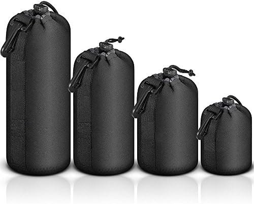 Selens 4 Pack Lens Cases with Thick Protective Neoprene Camera Lens Pouch by Selens