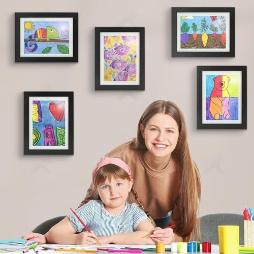 2 Pack 9x12 Front-Opening Kids Artwork Frames Changeable (Black) - Image 3