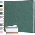 Scrapbook Photo Album 8x8 Inches 40 Pages Linen Cover Green by Bonyomor