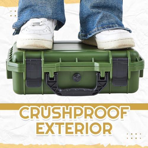 Relaxweex 11.3 x 8.7 x 4.2 Inch Hard Case, Grid Shell, Green - Image 5