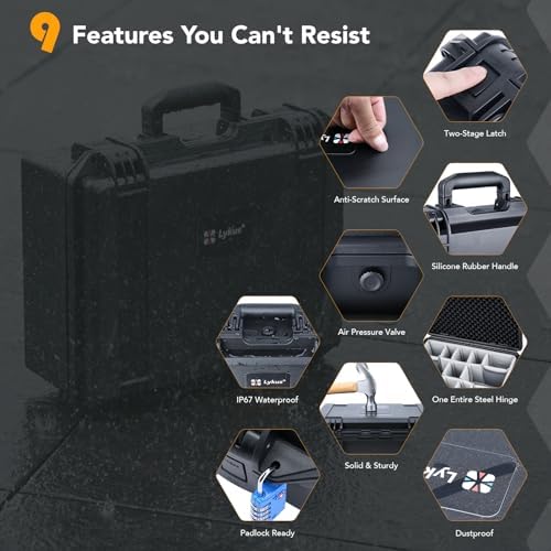 Lykus PVC2 Hard Case with Dividers for Cameras,Lenses,DJI Mavic/Air/Mini - Image 5