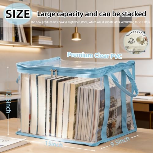 4 Pack Clear Comic Book Storage Containers, Blue - Image 2