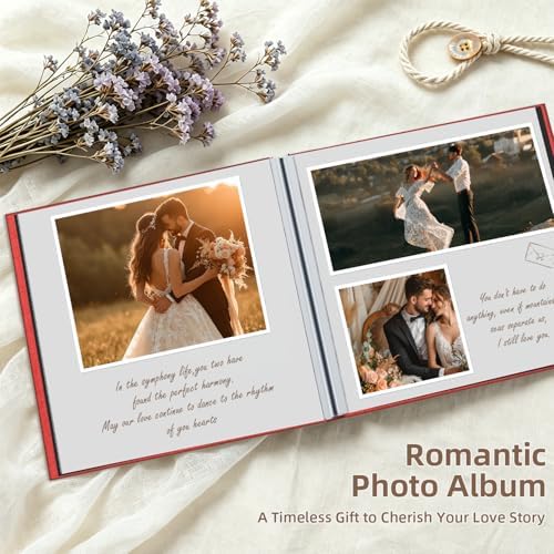 Popotop Photo Album Self Adhesive with Picture Display Window,40 Pages DIY Scrapbooking Supplies Kit for 4x6 8x10 Picture,Linen Cover Memory Book for Baby Wedding, with Scraper and Metallic Pen - Image 5