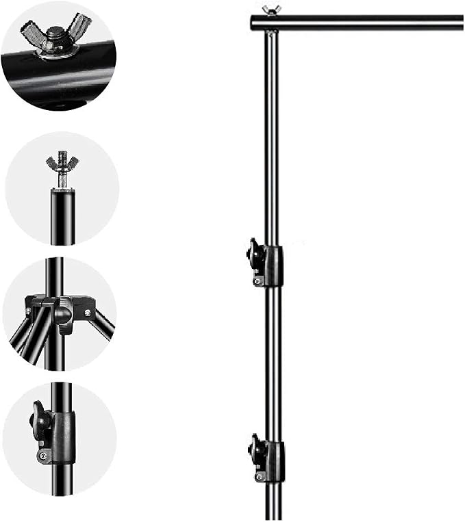 SLOW DOLPHIN Photo Video Studio 12ft (W) x 10ft (H) Heavy Duty Adjustable Photography Backdrop Stand Background Support System Kit with Carry Bag - Image 5