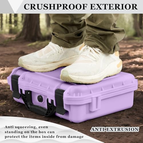 Relaxweex 16.3 x 12.4 x 6.5 Inch Hard Case, Grid Shell, Purple - Image 6