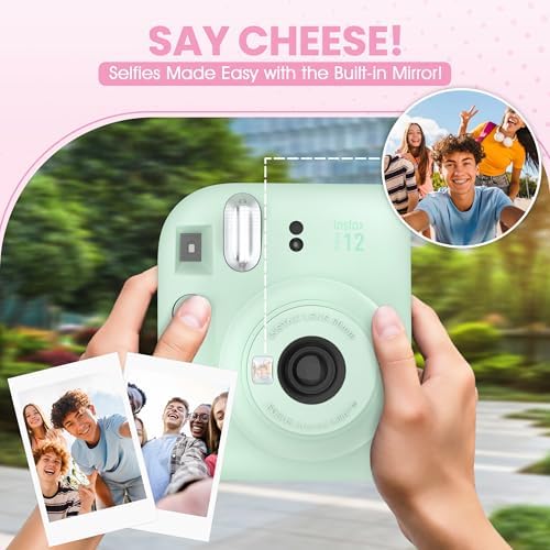 Fujifilm Instax Mini 12 Instant Camera Mint Green + Minimate Custom Designed Case + Fuji Instax Film 10 Sheets & Photo Album - Image 3