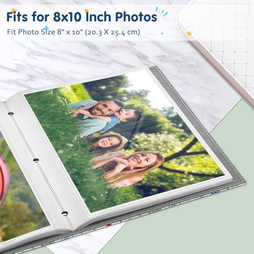 Fintie Photo Album for 8x10 Photos, 52 Pockets Vegan Leather Memory Book - Image 2