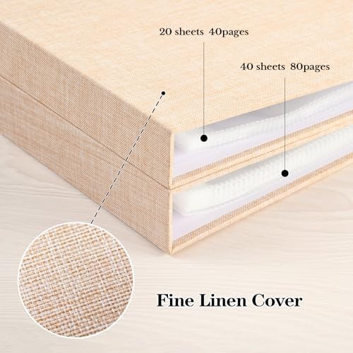Mublalbum 10x10 Inch 3 Ring DIY Scrapbook Photo Album 40 Pages, Beige - Image 6