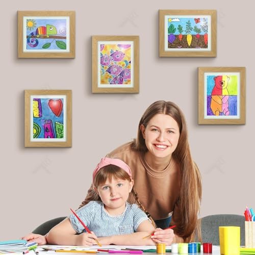 2 Pack 8.5x11 Front-Opening Kids Artwork Frames Changeable (Brown) - Image 4