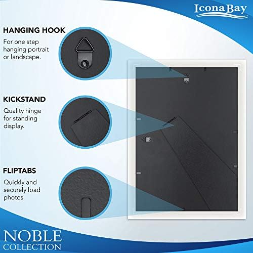 Icona Bay 5x7 Picture Frames (Gold, 6 Pack), Modern Professional Frame Set, Noble Collection - Image 3