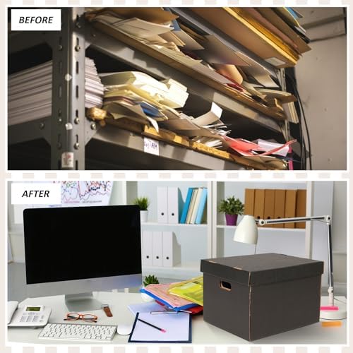 10 Pcs 15 x 12 x 10 Inch Archival Storage Cartons Acid Free, Black - Image 5