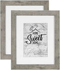 Califortree Grey Wooden 8x10 Picture Frame - Display Photos 5x7 with Mat or 8x10 Without Mat - HD Glass Inside, Horizontal and Vertical Display for Wall and Table top - Set of 2 by Califortree