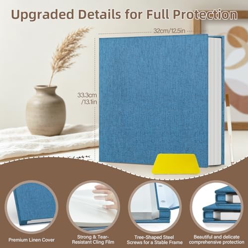 Popotop Photo Album Self Adhesive Scrapbook Album for 4x6 5x7 8x10 Pictures DIY Photo Book as Scrapbooking Supplies Kits, Birthday Gifts for Women Mom Wedding Baby Family Travel - Image 3