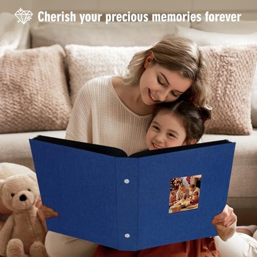 Artmag Fabric Photo Album 4x6 400 Large Capacity for Family Wedding Anniversary Linen Album Holds 400 Vertical Photos (400 Pockets, Blue) - Image 5