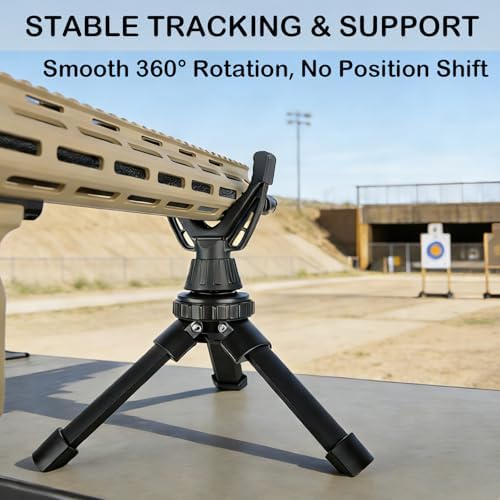 Portable Shooting Tripod with 360° Rotating & Removable V Yoke - Adjustable Height Rifle Rest Stand for Hunting, Target Shooting, Binoculars, Cameras & Outdoor Activities - Image 2