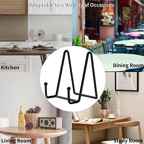 Decolore 5 Pack 4 inch Display Stands Black Iron Easel for Plate Stand Plate Holder for Picture, Decorative Plate, Photo Easel, Artistic Work Display Stand, Picture Frames - Image 4