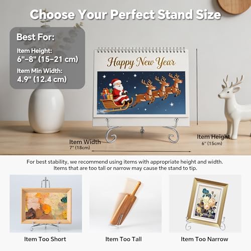 Artliving Plate Stands for Display, 6 Inch Decorative Plate Holder, Metal Picture Stand for Table, Small Easels for Display Card, Photo, and PSA Slab - Ideal for Party and Wedding (Silver, 4 Pack) - Image 5
