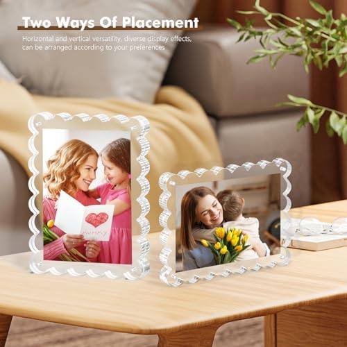 Chivalral 5x7 Magnetic Acrylic Frames 3 Pack,10+10mm Desktop Displays - Image 4