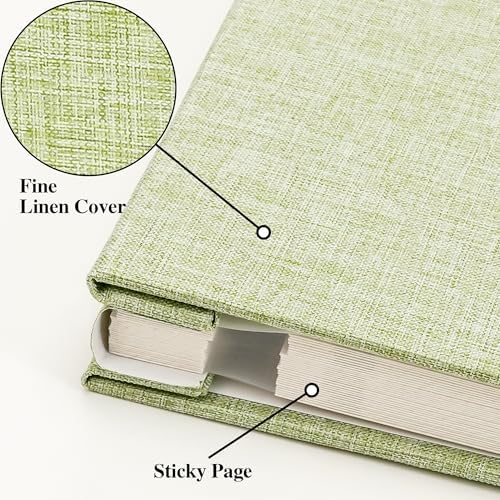 Vienrose Self Adhesive Photo Album with Arch Window, 60 Pages, Grass Green - Image 2