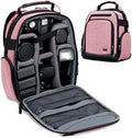 USA Gear Portable Camera Backpack for DSLR with Customizable Accessory Dividers, Weather Resistant Bottom and Comfortable Back Support - Compatible with Canon, Nikon, Sony, Fujifilm, and More (Red) by USAGEAR