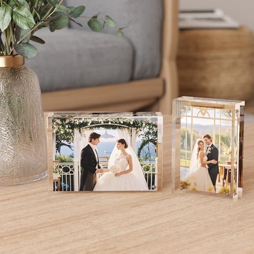 Egofine A4 Acrylic Frames 4 Pack, 20mm Thicker Frameless Clear Picture Frames, Double Sided Magnetic Picture Frames, Free Standing Desktop Display - Image 6