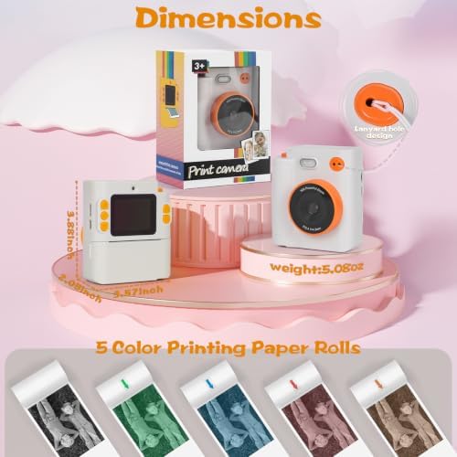 Cudinham Kids Camera Instant Print, Gifts for Age 3-12 Kids, 5 Rolls Paper - Image 6
